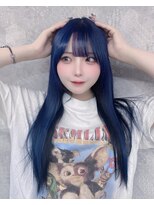 ワンズクロエ 原宿店(ONE's Chloe) くびれヘアアプリコットオレンジハイライトカラーブルーカラー