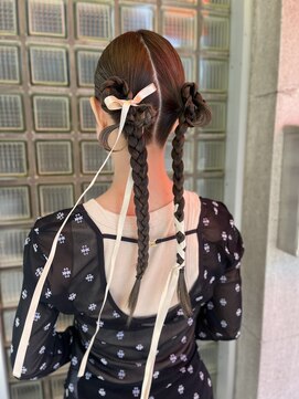 ヌープヘアーアイス(NUUP.hair ici) 20代30代◎タイトリボンヘアセットで艶感シニヨン