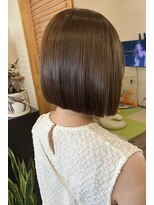桃の木 ヘアー(桃の木 hair)&nbsp;ワンカラーで作るキャラメルブラウン×切りっぱなしボブ