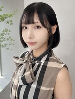 シンク オモテサンドウ(sync omotesando)&nbsp;切りっぱなしボブ/レイヤーボブ/暗めカラー/前髪カット/髪質改善