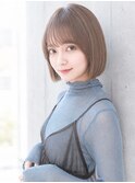 大人可愛いくびれボブ☆ミルクティブラウン