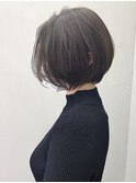 小顔ショート/地毛風カラー/アッシュブラウン/オリーブカラー/