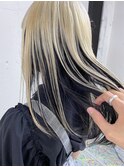 ホワイトブロンド×ブラックインナーカラー☆