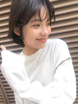 ナックアベノ(knack abeno) グレージュ×Aラインミニボブ/シースルーバング/レイヤーカット