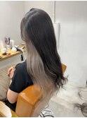 くびれヘアビタミンカラーメルティカラーセンターパート着物ヘア