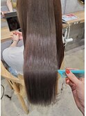 赤みなし艶カラー前髪×髪質改善レブリトリートメントロングヘア