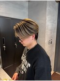 メンズブリーチカラー　センターパート　八王子駅　MENS
