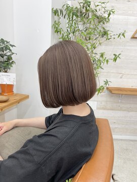 ティエル(TieLu) ナチュラルボブ×オレンジベージュ×外国人風