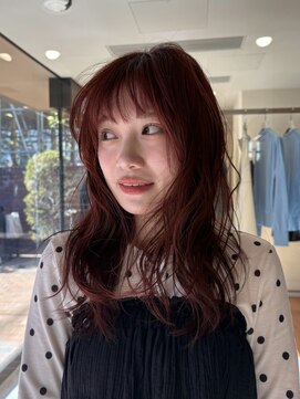 ノラ ヘアーサロン(NORA HAIR SALON) 深めの赤×アクセントにオレンジ