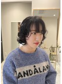 韓国風大きめカールボブパーマ