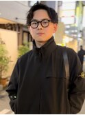 ツイストスパイラルパーマ×アップバングスタイル