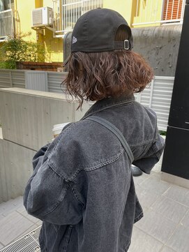 レジュアル(RESSUAL) ミディアムヘア暗めカラーグランマッシュパーマ