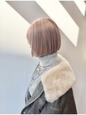 ボブ　ミニボブ　ハイトーン　ミルクティー　ピンク　ベージュ