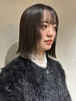 ニコトウキョウ 新宿(nico TOKYO) 20代30代切りっぱなしボブタッセルボブ顔周りレイヤーオリーブ