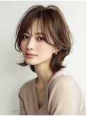 ボブレイヤー×白髪ぼかしカラー30代40代50代60代