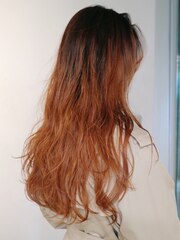 Orange beige hair