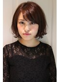 大人可愛くニュアンス毛先ワンカールボブ