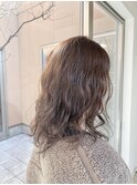 グレージュ×デジタルパーマ
