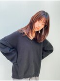 ウルフ小松菜奈ロングレイヤーイルミナカラーストレート髪質改善