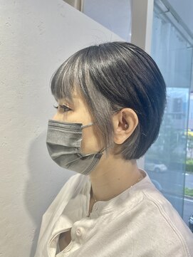 エヌプラス(N+) 黒髪グラデヘアーオリーブグレー小顔に見せるヘアココアベージュ