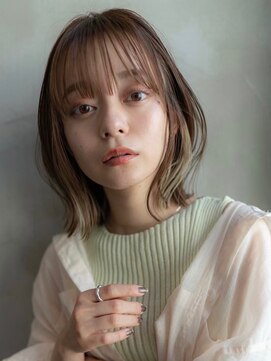 ハバナ 新宿(HAVANA) 大人可愛い×オリーブベージュ× くびれボブ×インナーカラー