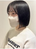 【土橋】10代20代 暗髪 ミニボブ ぱつっとボブ 就活透明感カラー
