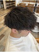 緩め波巻きパーマ