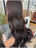 髪質改善艶カラーラベンダーブラウン