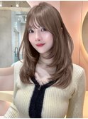 人気ミディアムレイヤー ハッシュカット 顔周りレイヤー 大宮