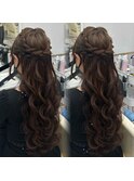 ねじりハーフアップ