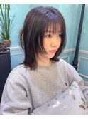 イメチェン外ハネボブ美髪ワイドバング顔周りレイヤーカット