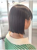 秋の大人ボブ◎透明感グレージュ×切りっぱなしボブ20代30代