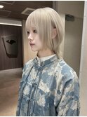 金髪ウルフ/金髪ショート/ホワイトブロンド/ハイトーンウルフ