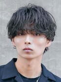 天神メンズパーマルーズパーマシャドウパーマッシュウルフ緩め