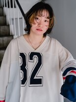 ヘアークラフト(Hair Craft)&nbsp;ニュアンスパーマ×ウルフレイヤー【岡山】アクセントカラー