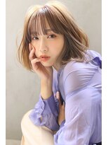 ブラン 栄(Blanc)&nbsp;【Blanc/栄】ミルクティーブラウン＿ミニボブ＿ペールカラー
