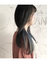 ナナカバイミーツハンド(nana.ca by meetsHAND)&nbsp;インナーカラーブルー × オリーブグレージュ