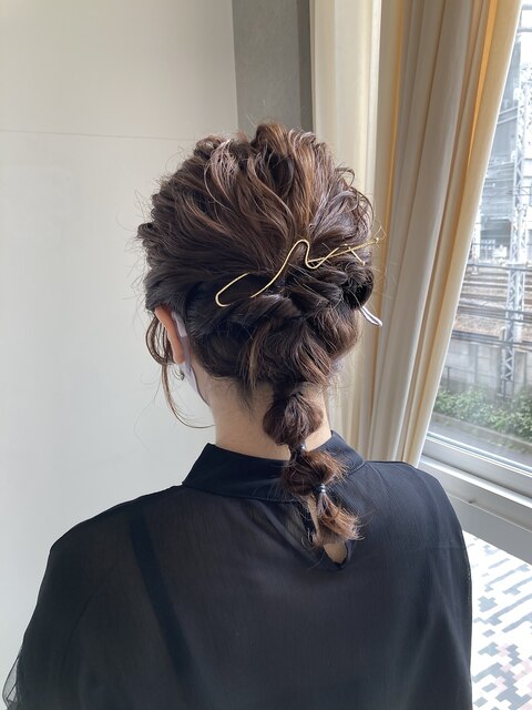 玉ねぎヘア ヘアセット お呼ばれヘア