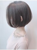 大人かわいい黒髪センターパート銀座ハンサムショート前髪なし