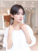 20代30代大人可愛い斜めバンググレージュカラー小顔ショートボブ