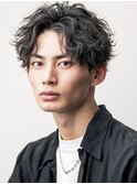 波巻きパーマセンターパートツーブロックコンマバング韓国黒髪