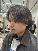 緩めツイストスパイラル無造作シャドウパーマ渋谷メンズ