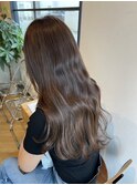 韓国風ロング×グレージュ