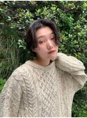 大人ショート ウェーブヘア グレージュ 30代 代官山