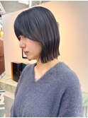 切りっぱなしボブ/グレージュ/20代30代mi90