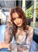 イメチェン/レッドブラウン/フルバング/似合わせカット/愛甲石田