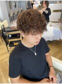 波巻きツイストスパイラルツーブロック無造作