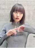 切りっぱなしボブ/ラベンダーグレージュ