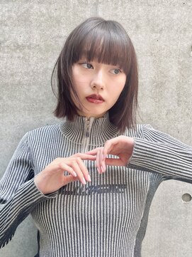 ノースイースト 阿佐ヶ谷店(north east) 切りっぱなしボブ/ラベンダーグレージュ