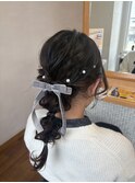 お呼ばれヘア リボンアレンジ